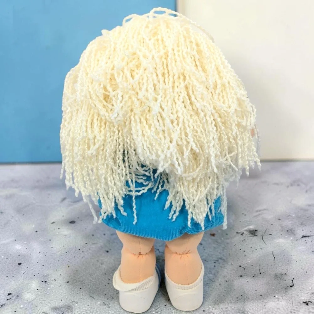 VTG 90's Mattel Cabbage Patch Kids Doll Blonde Yarn Crimped Hair Corduroy 1990